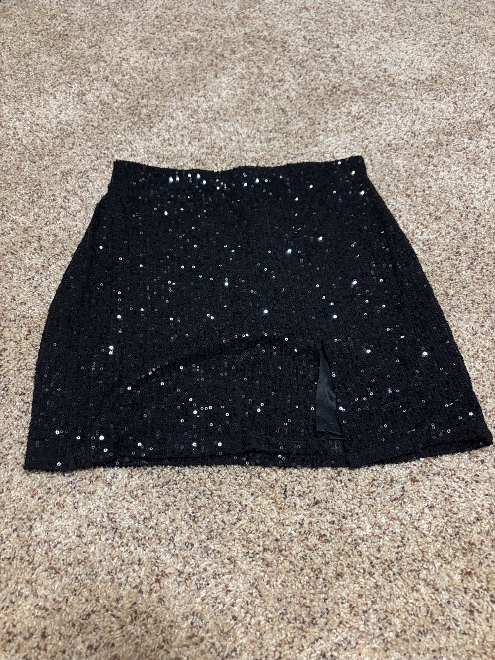 Black Sequin Mini Skirt - Women